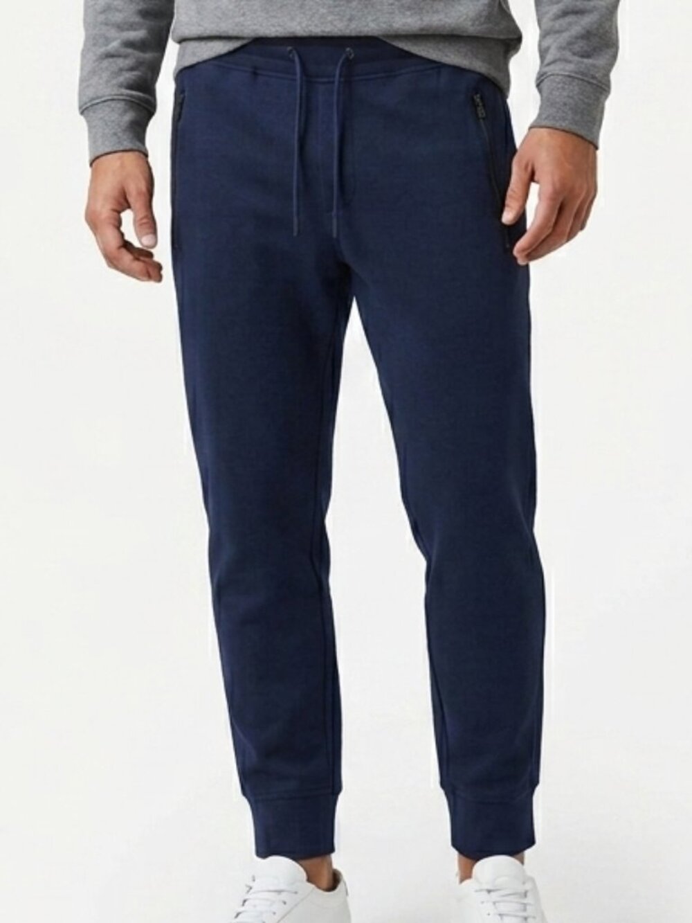 Patrick‎ Assaraf Navy Stretch Knit Drawstring Jogger Pants Size L Large